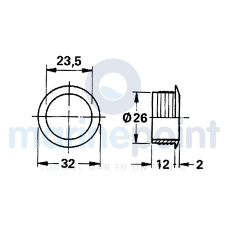 BOTON Y ROSETA C PULSADOR 19mm LATON PULIDO