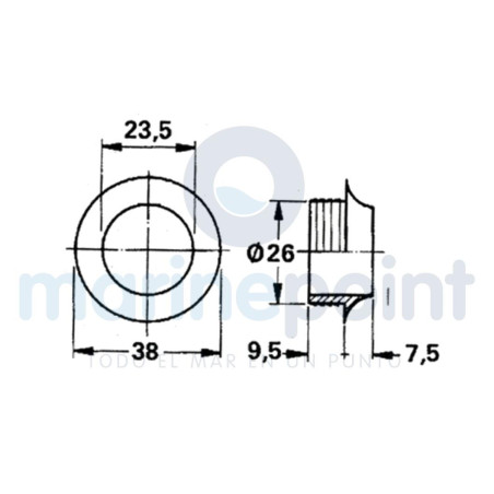 BOTON Y ROSETA c/PULSADOR 13mm CROMADO