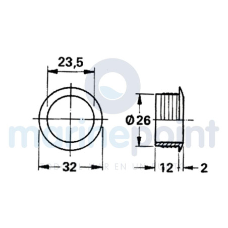 BOTON Y ROSETA c/PULSADOR 19mm CROMADO