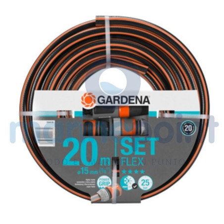 Gardena - MANGUERA FLEXIBLE GARDENA, 15mm x 20m, SET, c/LANZA Y ACC.RIEGO