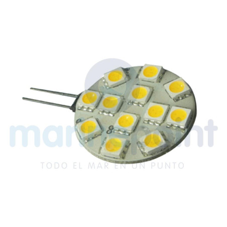 BOMBILLA LED G4 12leds 12v 6000K, Bco.frío...