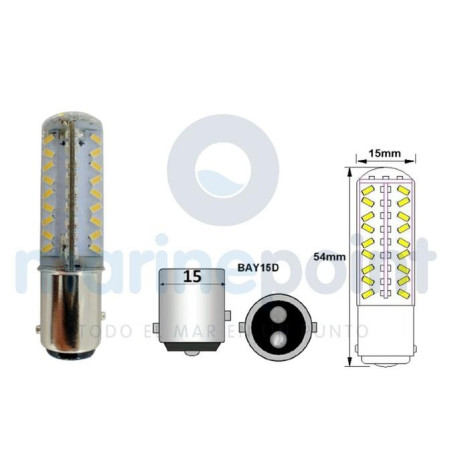 BOMBILLA BAY15D LEDS (60) 10/30v-BC 3000K...EXP..(CALIDO)