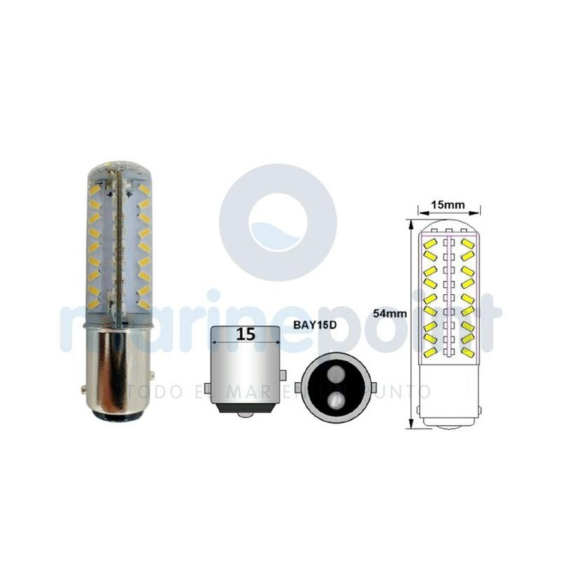 BOMBILLA BAY15D LEDS (48) 10/30v-BC 3000K, SMD3528