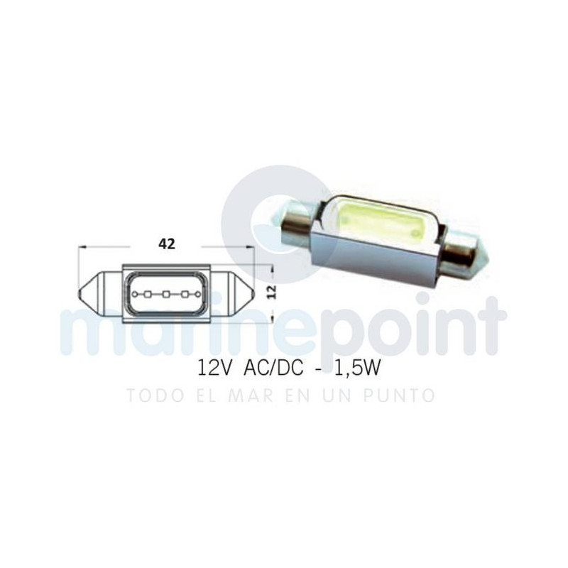 BOMBILLA LED PLAFON SV8,5-8-12v, 1,5w, BLANCO CALIDO, 3000K...