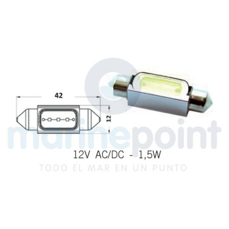 BOMBILLA LED PLAFON SV8,5-8-12v, 1,5w, Bco.cálido 3000K...