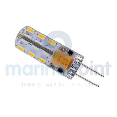 BOMBILLA LED SILICONADA, G4, 12/33v, BLANCO FRIO