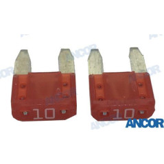 Ancor - FUSIBLES ATM 10 Ah, BLISTER DE 2, ANCOR