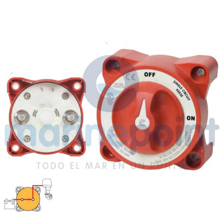 DESCONECTADOR BATERIA 2 ON/OFF, 48v, 350A CONTINUOS, REFORZADO, 98 x 98mm, BLUE SEA