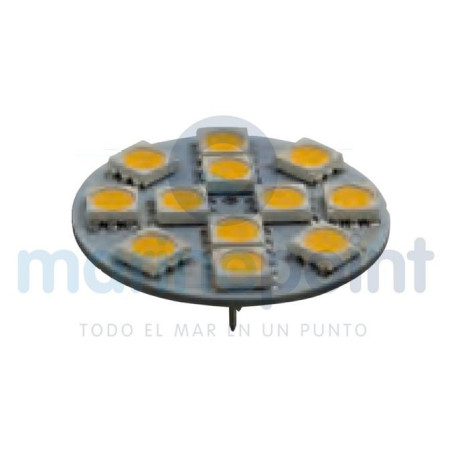 BOMBILLA G4 VERTICAL, 12 LEDS, 12-30v, 2,2w, BLANCO CALIDO...