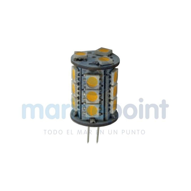 BOMBILLA G4 CILINDRICA, Bco. cálido 18leds 10/30v SMD5050...