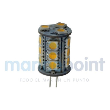 BOMBILLA G4 CILINDRICA, Bco. cálido 18leds 10/30v SMD5050...