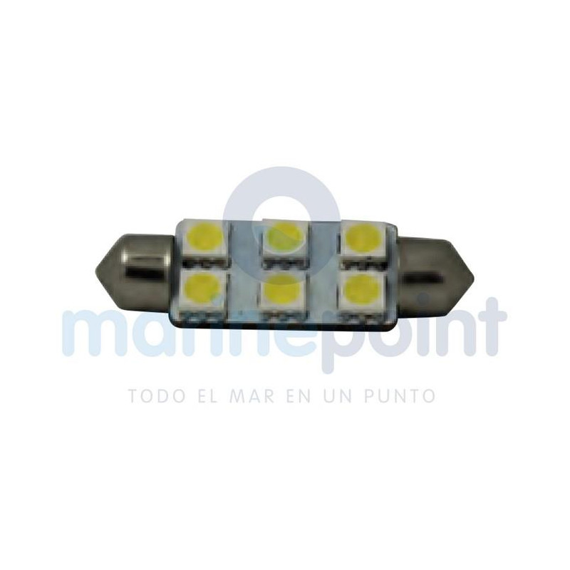 BOMBILLA FESTON 6LED 1,3w, 10/30v Bco.CALIDO