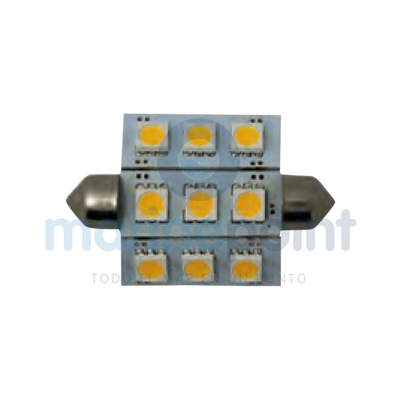 BOMBILLA FESTON 9 LEDS, 2w, 10/30v, BLANCO FRIO...