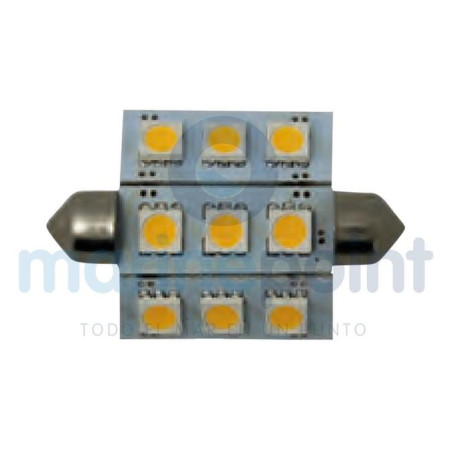 BOMBILLA FESTON 9LED 2w, 10/30v Bco.frío...