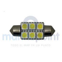 BOMBILLA FESTON 10-30v, 6 LEDS, 1,3w, 15,9 x 37mm