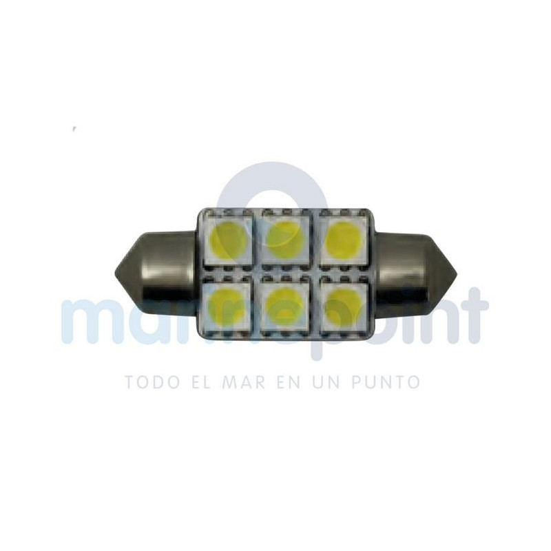 BOMBILLA FESTON 10-30v, 6 LEDS, 1,3w, 15,9 x 37mm