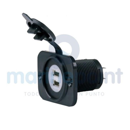 TOMA BASE 12 vDC, 2 USB CARGADOR 5v, 2.1A, c/LUZ