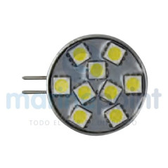 BOMBILLA G4 HORIZONTAL 9LED, 10-30v, 1,8w, BLANCO CALIDO...