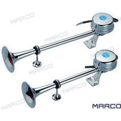 Marco - BOCINA ELECTRICA TROMPETA DOBLE, 12v, 400/470mm, MARCO