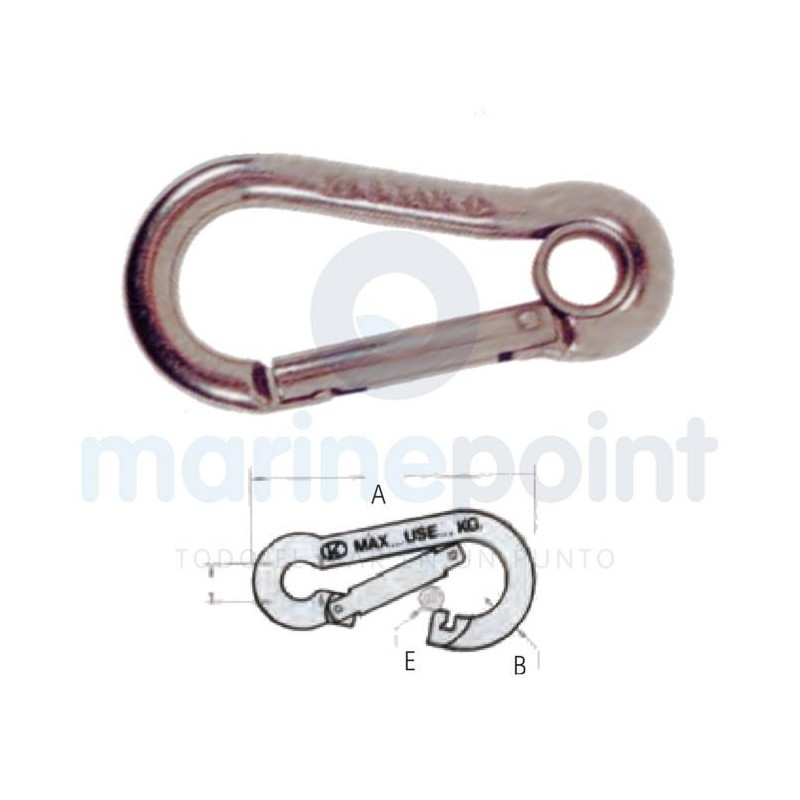 MOSQUETON INOX CERRADO, 13mm, KONG