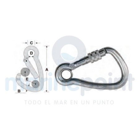 Kong - MOSQUETON ARNES INOX CERRADO c/SEG.8mm, KONG