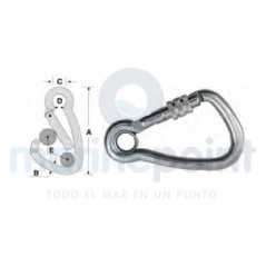 Kong - MOSQUETON ARNES INOX CERRADO c/SEG.8mm, KONG, SUELTO