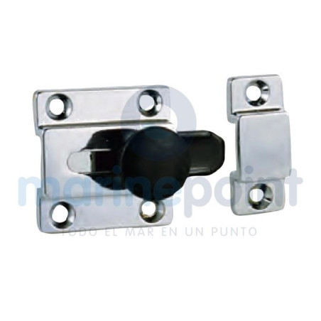 CIERRE PESTILLO PUERTA, LATON CROMADO, 54 x 38mm, PERKO