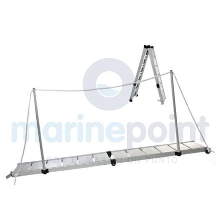 PASARELA ALUMINIO PLEGABLE 2m, c/PASAMANOS BLANCOS