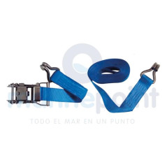 CINCHA AMARRE INOX  1,5" AZUL 6 m.