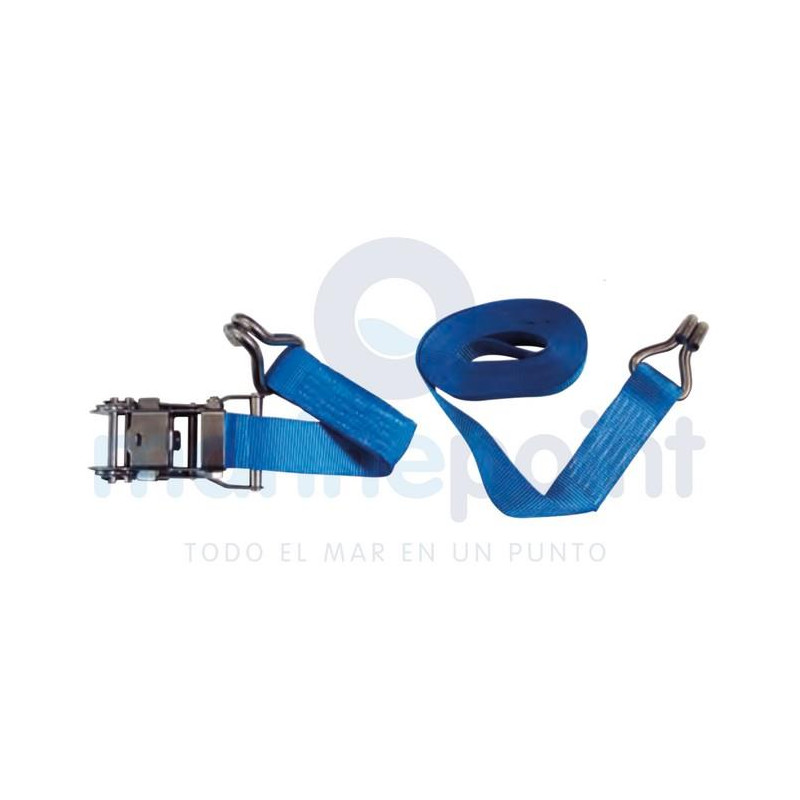 TRINCAJE CINCHA AMARRE INOX  1,5" AZUL 6 m.