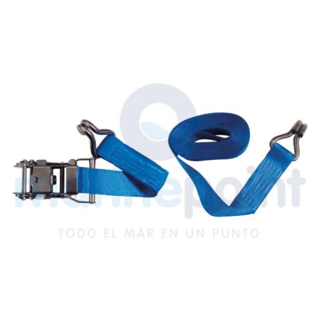 TRINCAJE CINCHA AMARRE INOX  1,5" AZUL 6 m.