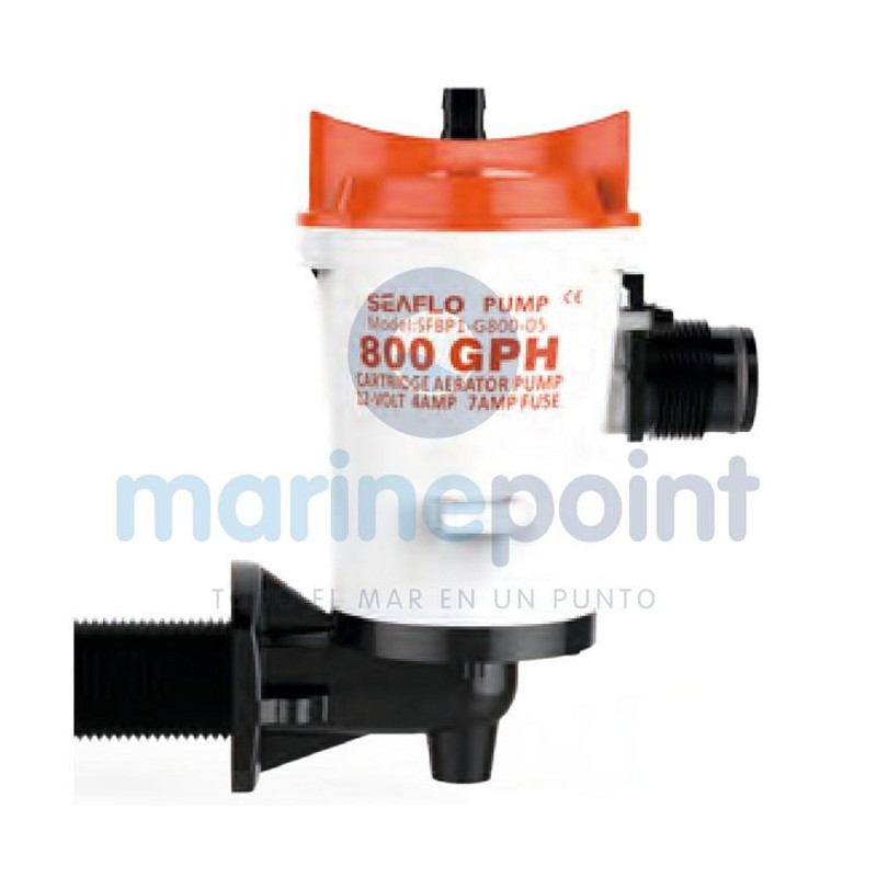 BOMBA VIVERO SEAFLO, 12v, 600gph, CODO