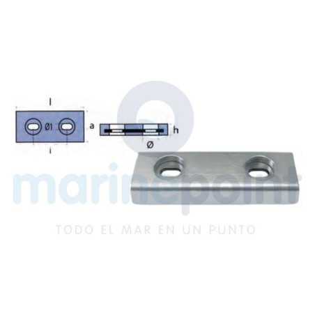 Tecnoseal - ANODO FLAPS PLACA 8 Kg, 300 x 150 x 28 mm, TECNOSEAL