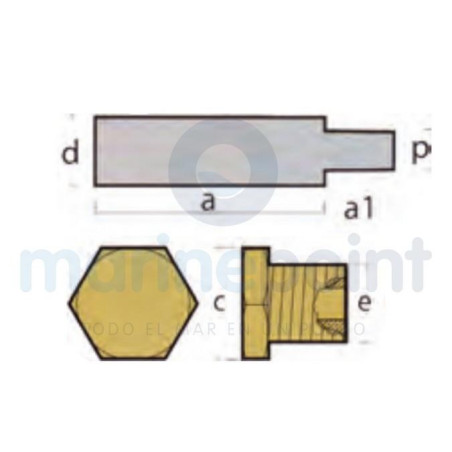 Tecnoseal - ANODO VM c/TAPON, 40 x M18