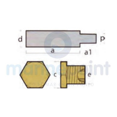 Tecnoseal - ANODO ONAN, BARRA 12mm  DIAM. x 40mm LARGO