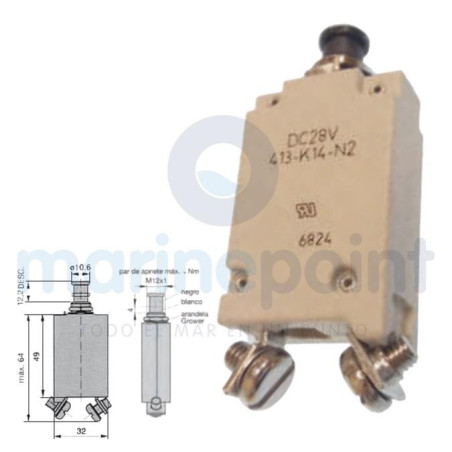 INTERRUPTOR MAGNETOTERMICO 413- 60Ah, BLANCO, E-T-A