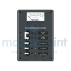 PANEL AC VOLTIMETRO + 3 INT.SIMPLE y 1 DOBLE