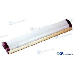 FLUORESCENTE DOBLE, BASE ALUMINIO DORADO, 01823, 24v, 2 x 8w, 375 x 75 x 38mm...