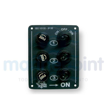 Osculati - PANEL 3 INTERRUPTORES + 3 FUSIBLES,  OSCULATI (01480100)