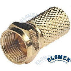 Glomex - CONECTOR ANTENA TV, F MACHO GOLD p/RG6 y RG59...NO...