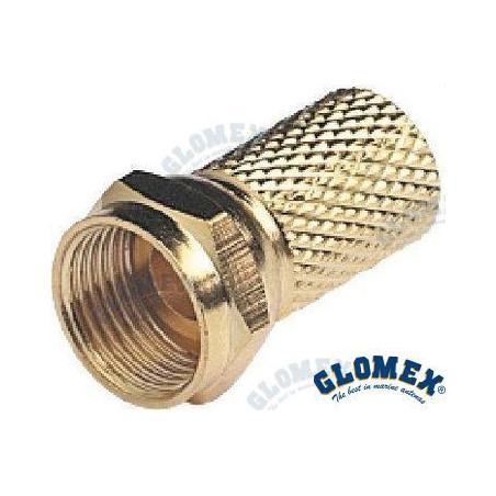 Glomex - CONECTOR ANTENA TV, F MACHO GOLD p/RG6 y RG59...NO...