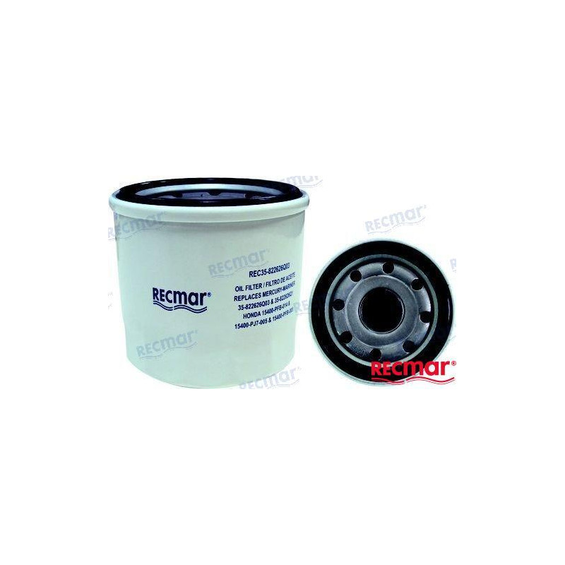 FILTRO ACEITE MCM:35-822626Q03, HONDA:15400-PM3-004, 15400-ZW4-003