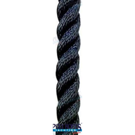 Poly Ropes - CABO POLIESTER SUPERIOR, NEGRO, 12mm, p/m