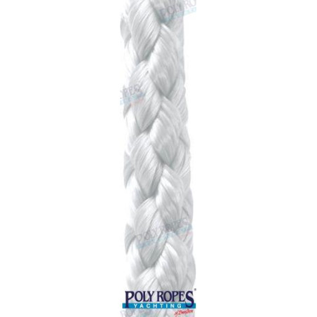 Poly Ropes - CABO POLIESTER TRENZADO SILKELINA, BLANCO, 3mm, p/m