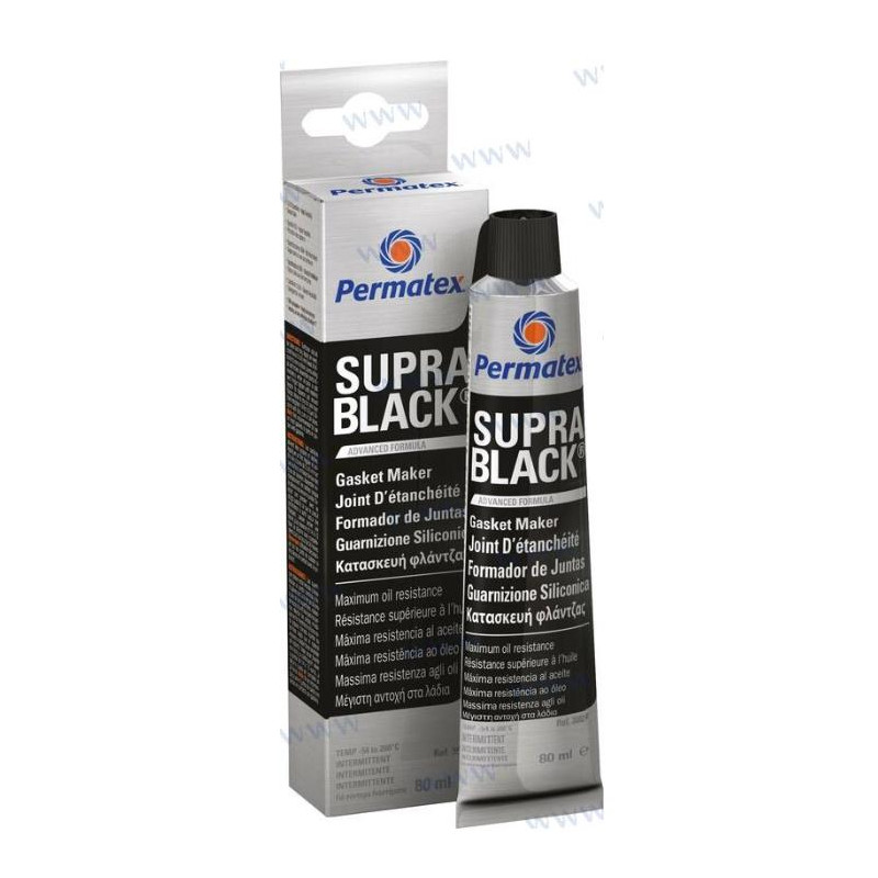 FORMADOR DE JUNTAS, SUPER RESISTENCIA, PERMATEX, SUPRA BLACK, -70 a 260ºC, 80ml, ACEITE Y ALTAS TEMPERATURAS