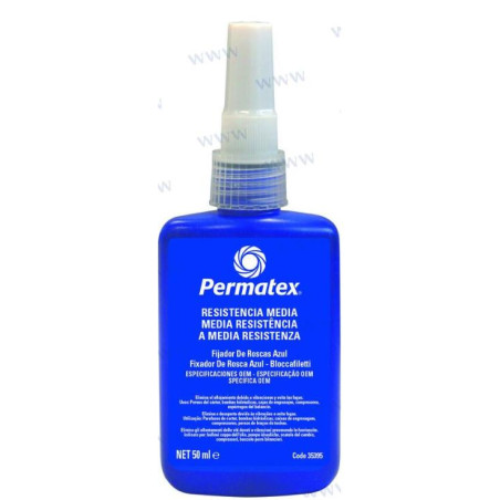 FIJADOR ROSCAS, RESISTENCIA MEDIA, PERMATEX, MS AZUL, -54 a 149ºC, 50ml