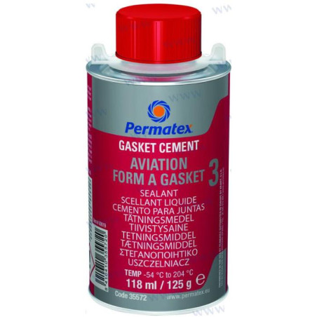 FORMADOR DE JUNTAS, PERMATEX, N3, RESISTENTE A GASOLINA, -54 a 204ºC, 118ml, VOLVO:1141570, 1161099 y 277917 y MCM:92-8M0133898