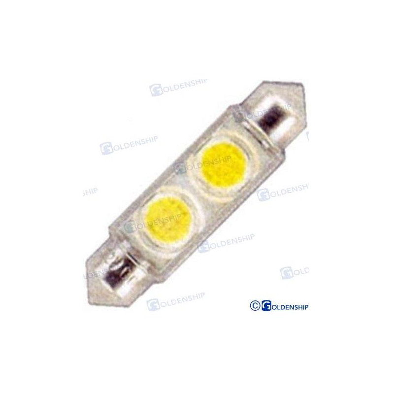 BOMBILLA PLAFON LEDS 38x10mm 12v Bca...NO...