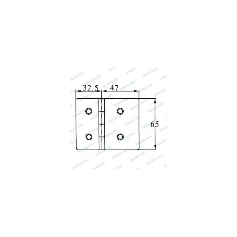 BISAGRA DESMONTABLE, 79,5 x 65 mm, BC