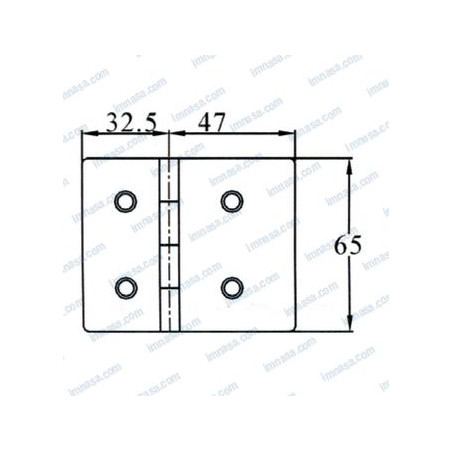 BISAGRA DESMONTABLE, 79,5 x 65 mm, BC